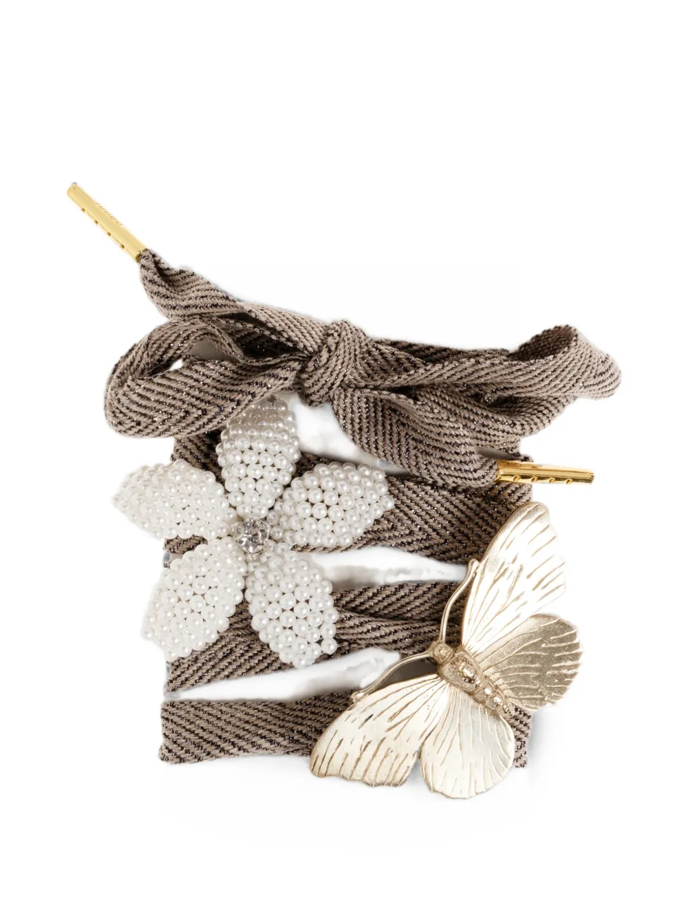 Golden Goose Schoenveters met visgraatpatroon Bruin
