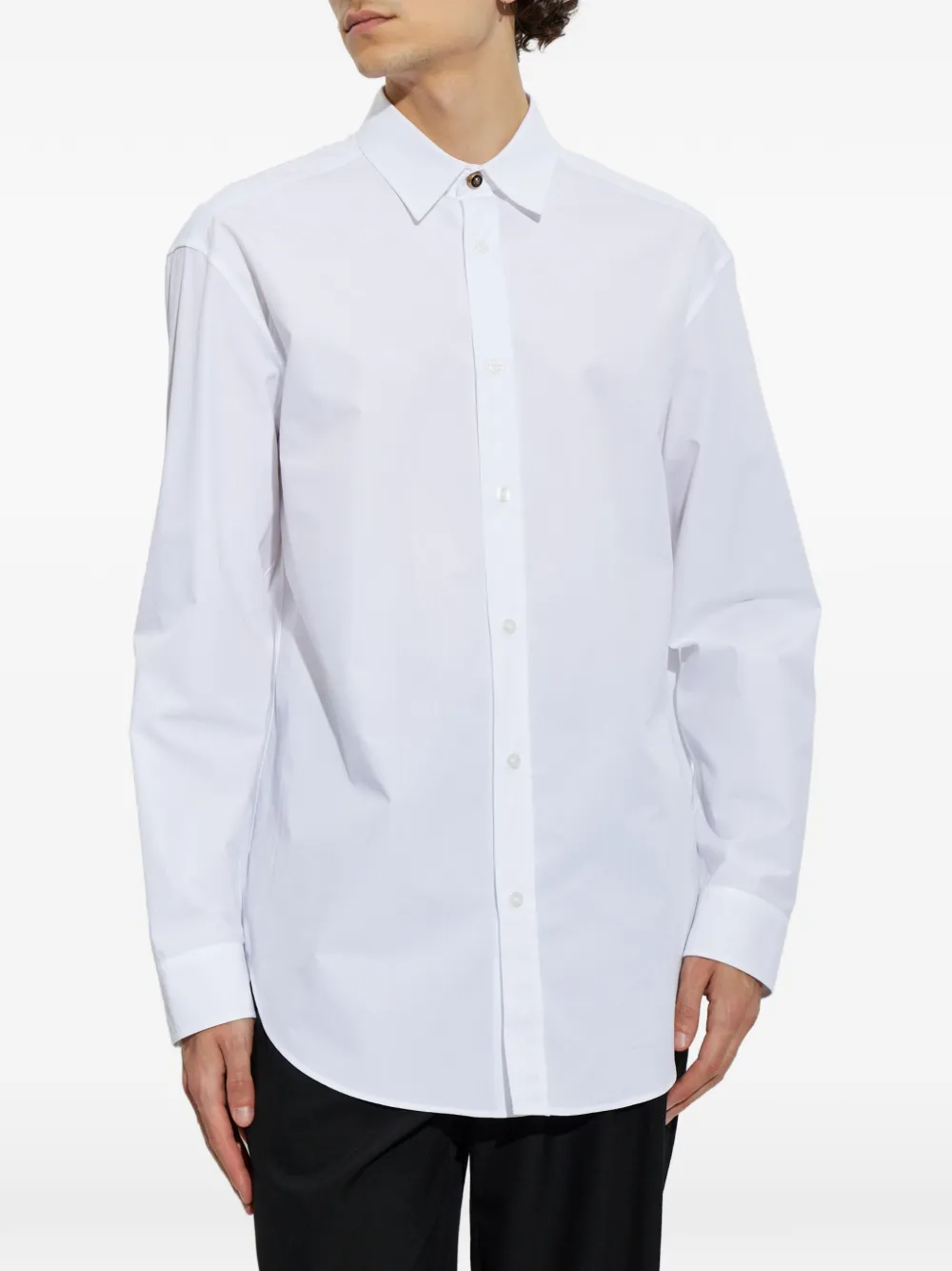 Balmain Overhemd met knopen en leeuwenkop Wit