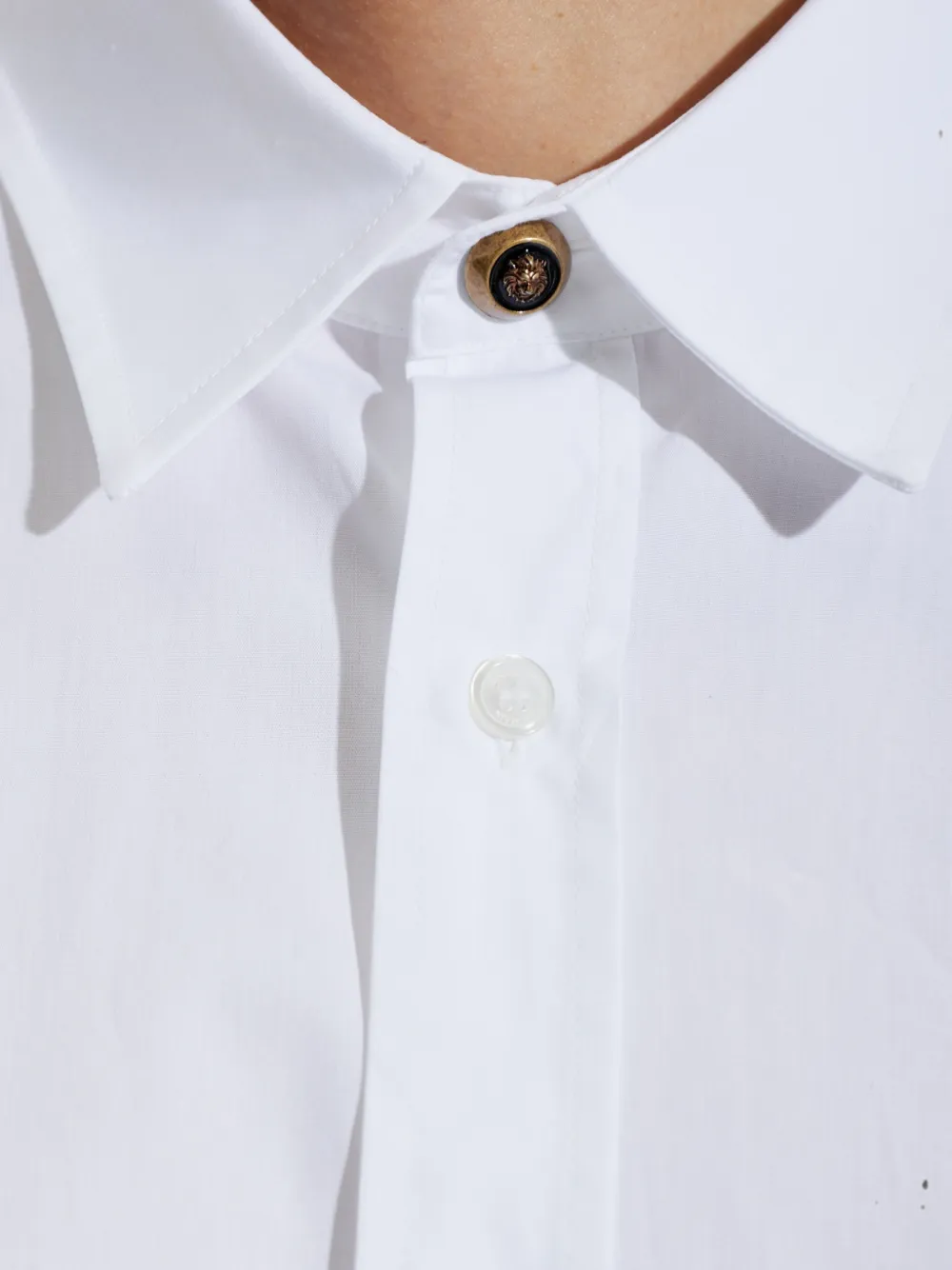 Balmain Overhemd met knopen en leeuwenkop Wit