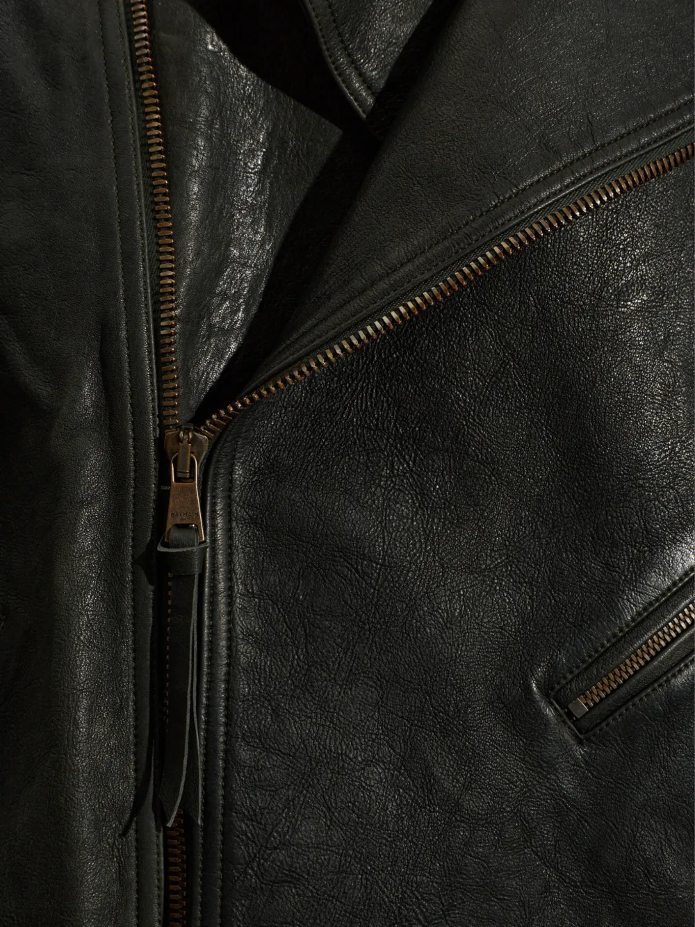 Balmain Leren jack Zwart