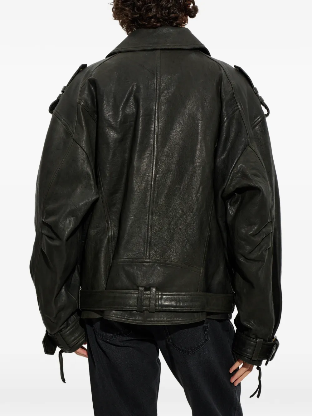 Balmain Leren jack Zwart