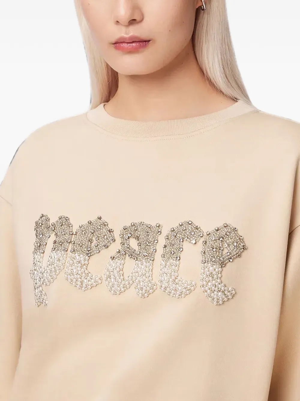 AllSaints Peace Pippa verfraaide sweater Beige
