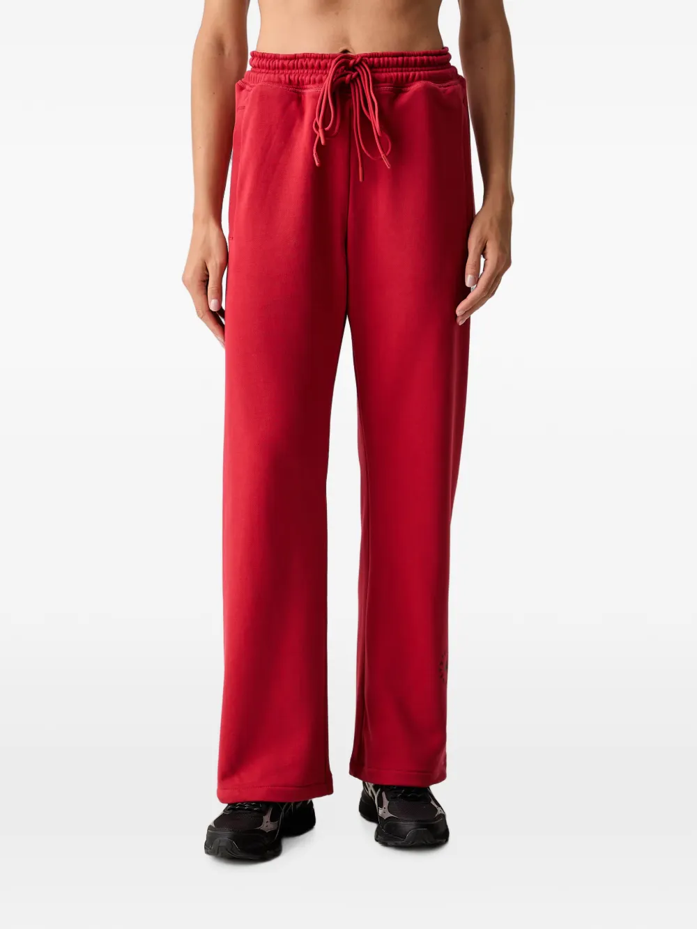 adidas by Stella McCartney drawstring logo-print track pants - Rosso