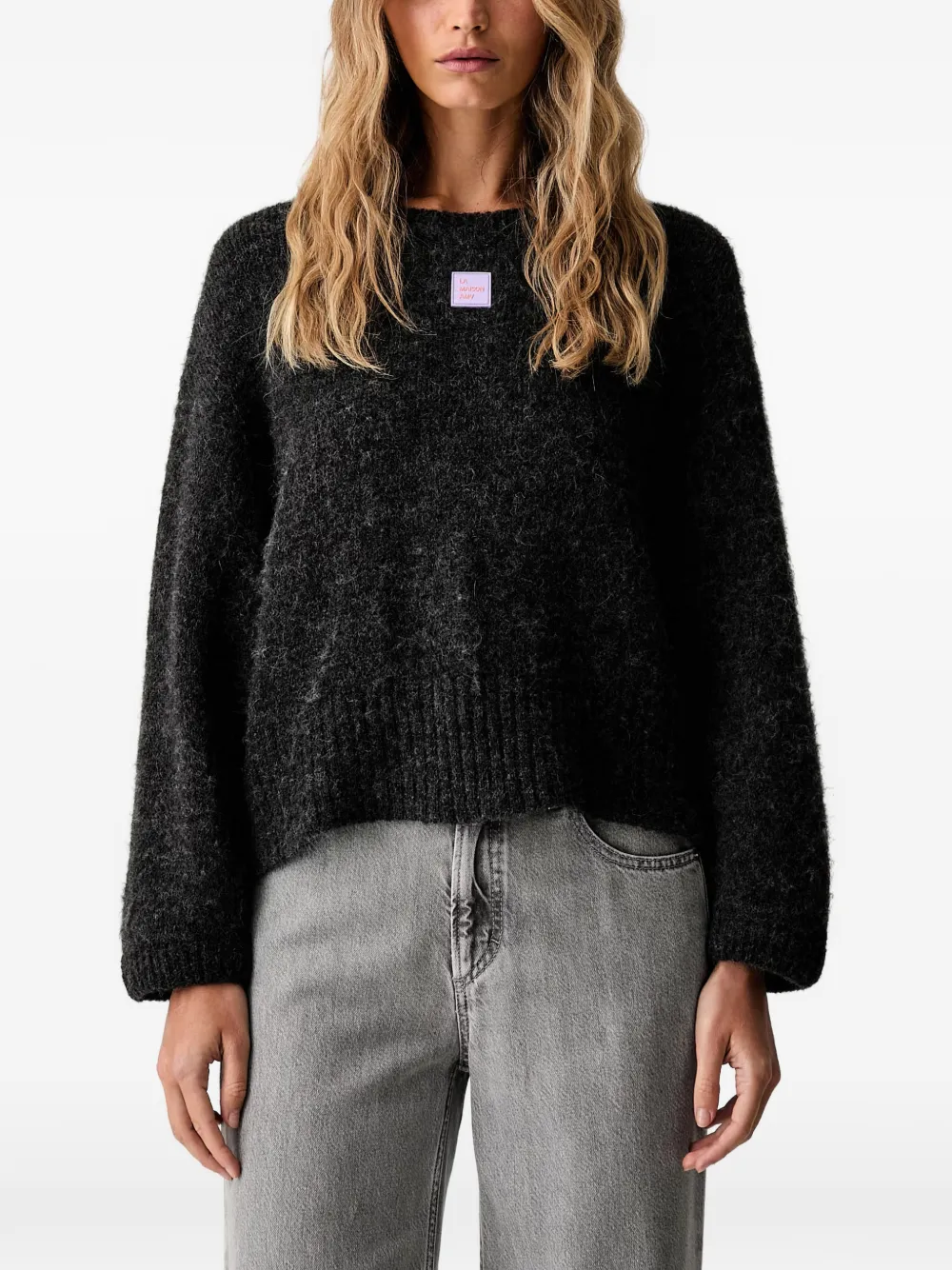 American Vintage logo-patch sweater - Nero
