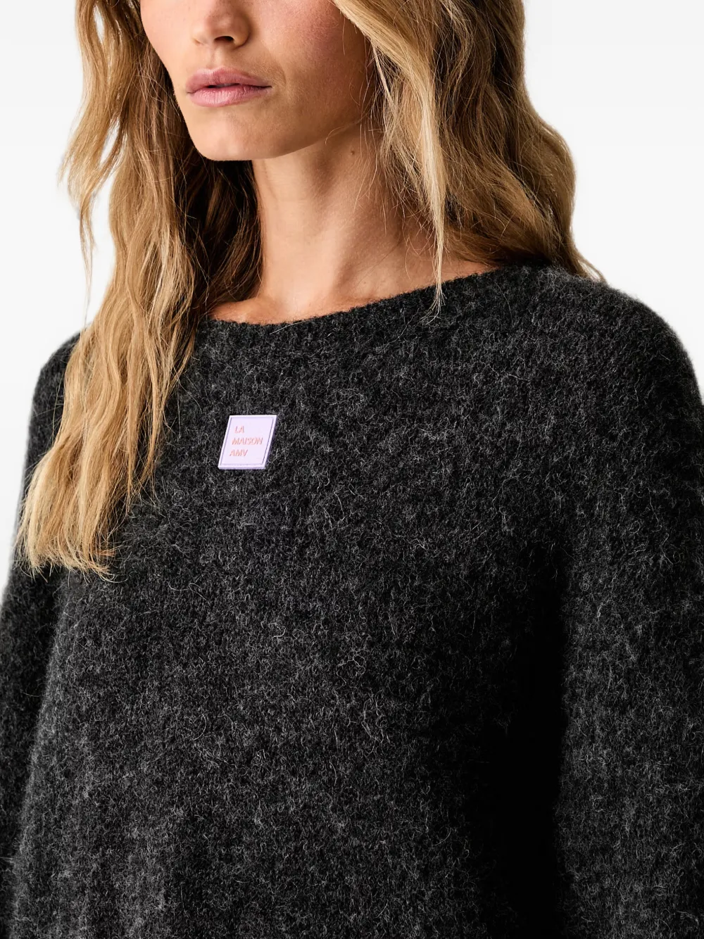 American Vintage Trui met logopatch Zwart