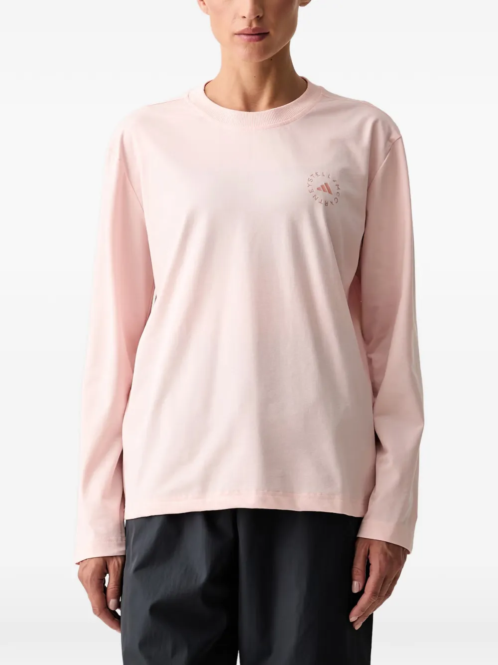 adidas by Stella McCartney logo-print long-sleeve T-shirt