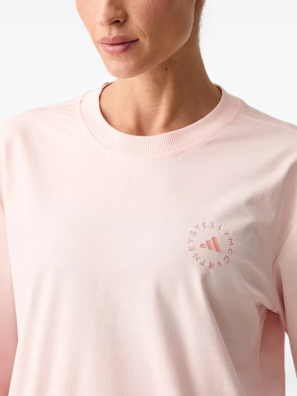 adidas by Stella McCartney T-shirt met logoprint Roze