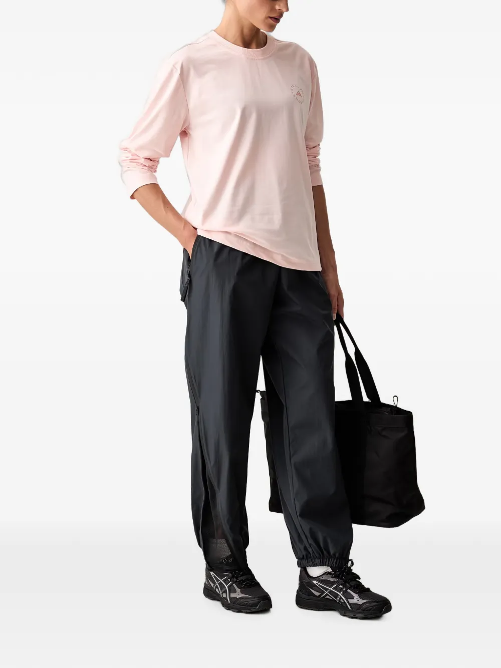 adidas by Stella McCartney T-shirt met logoprint Roze