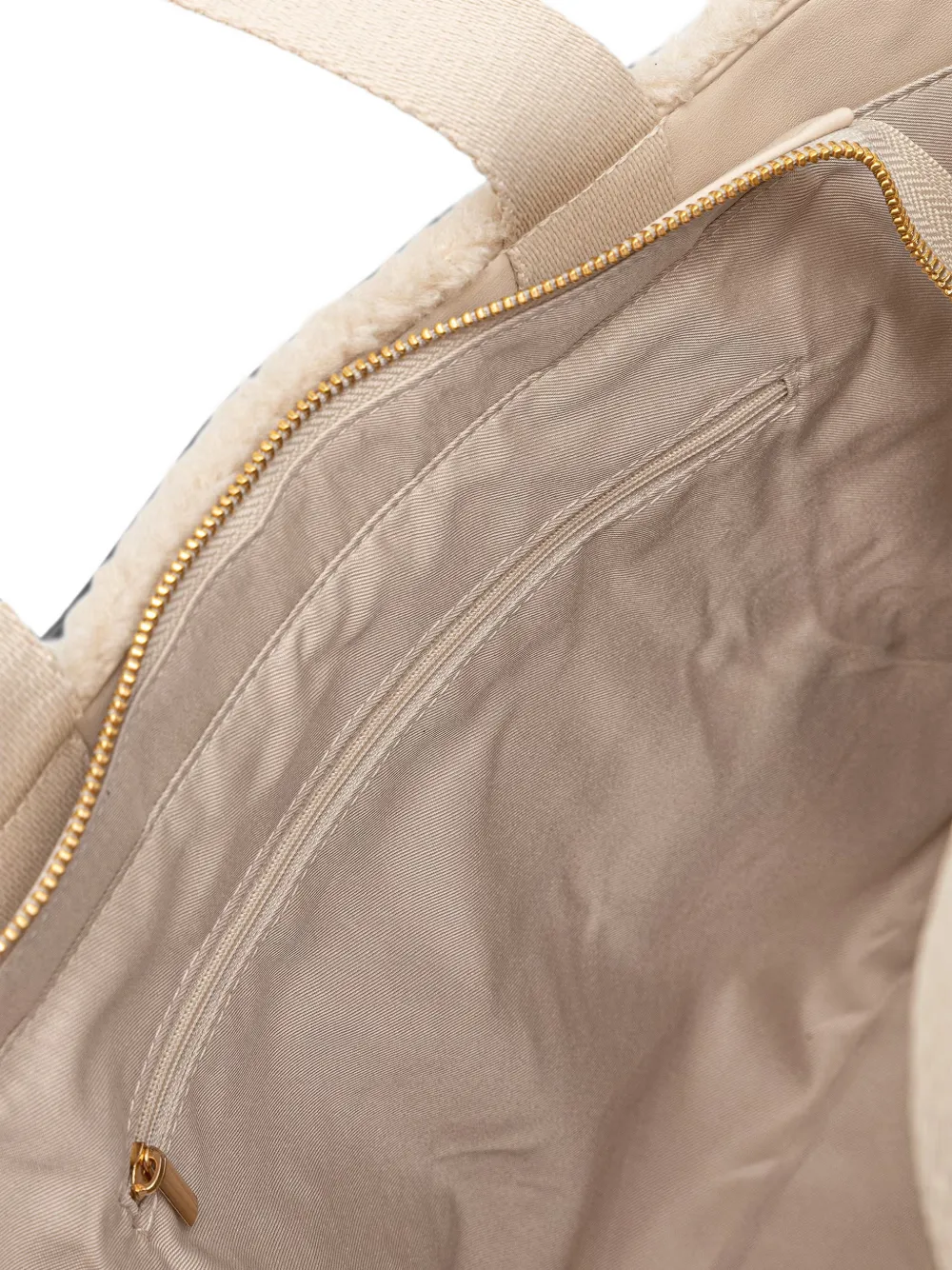 LIU JO shopper van imitatielamswol met logo-reliëf Beige