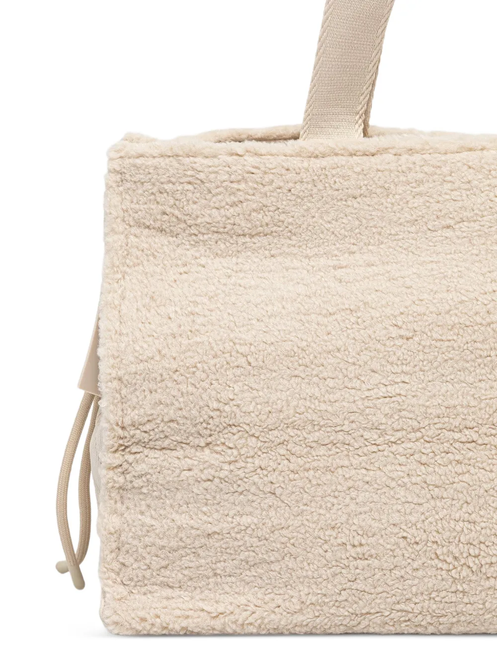 LIU JO shopper van imitatielamswol met logo-reliëf Beige
