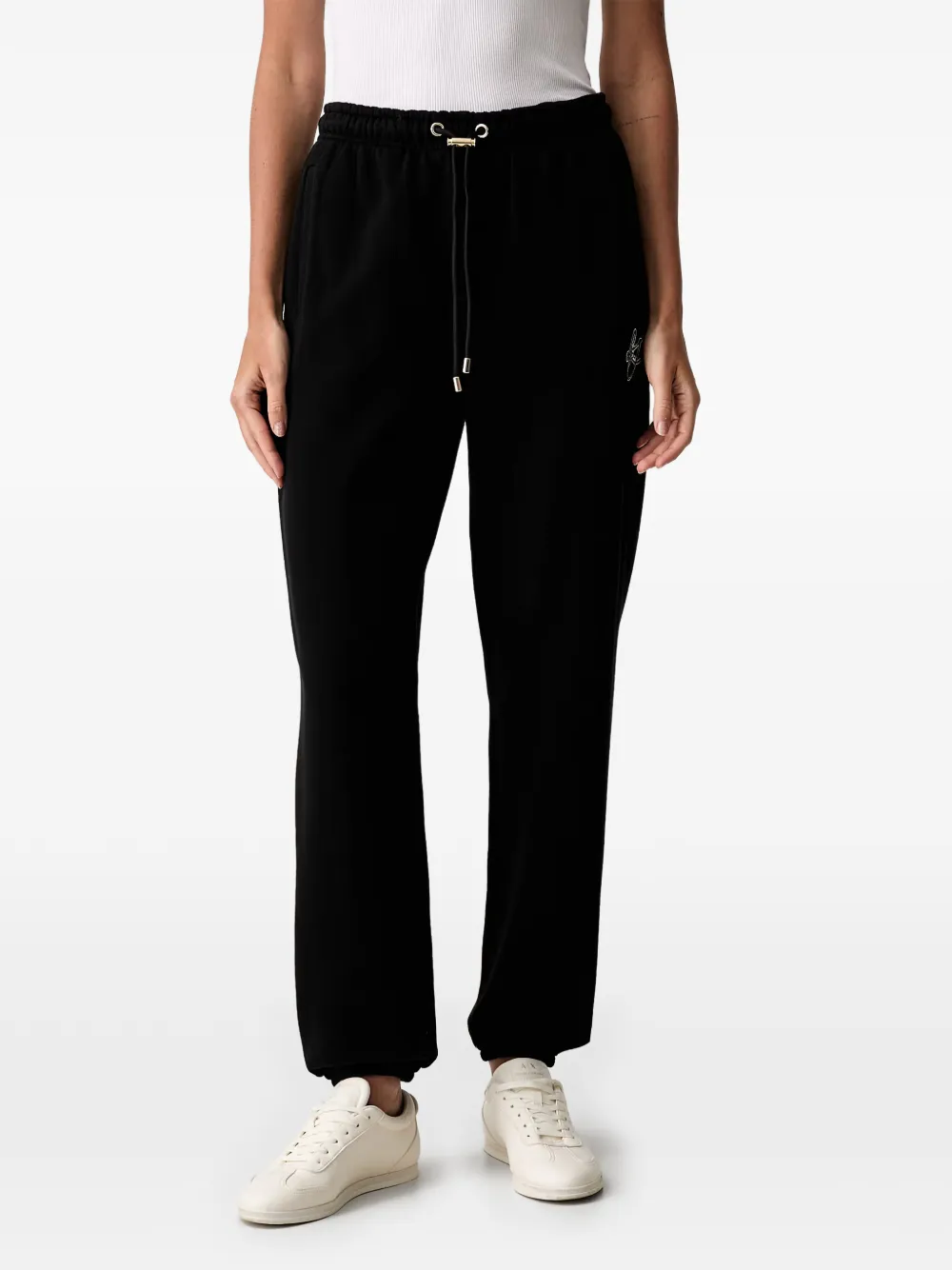 LIU JO logo-embroidered drawstring track pants - Nero