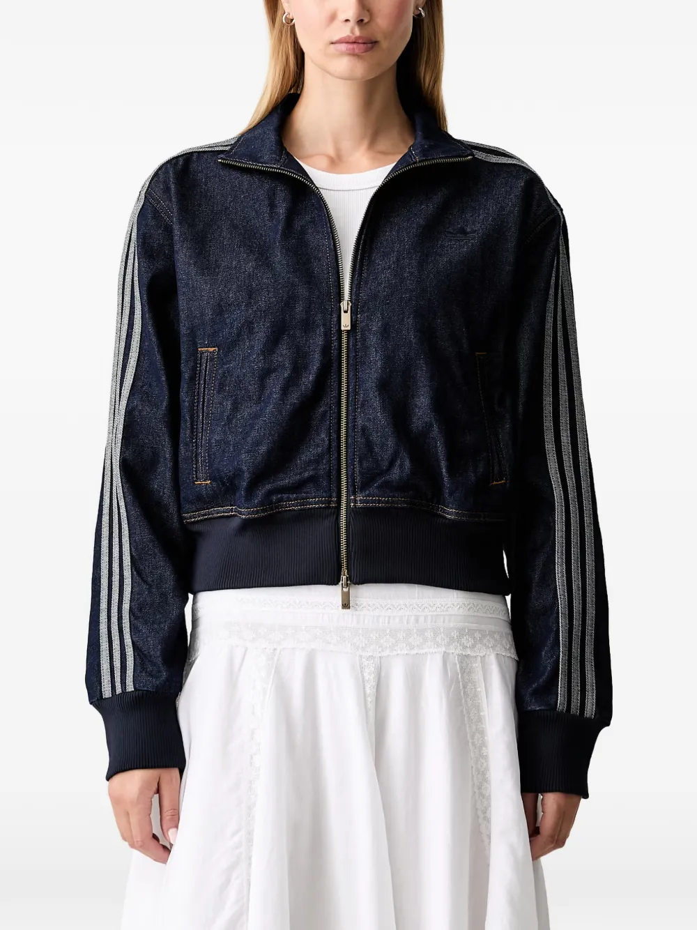 adidas Firebird denim tracktop Blauw