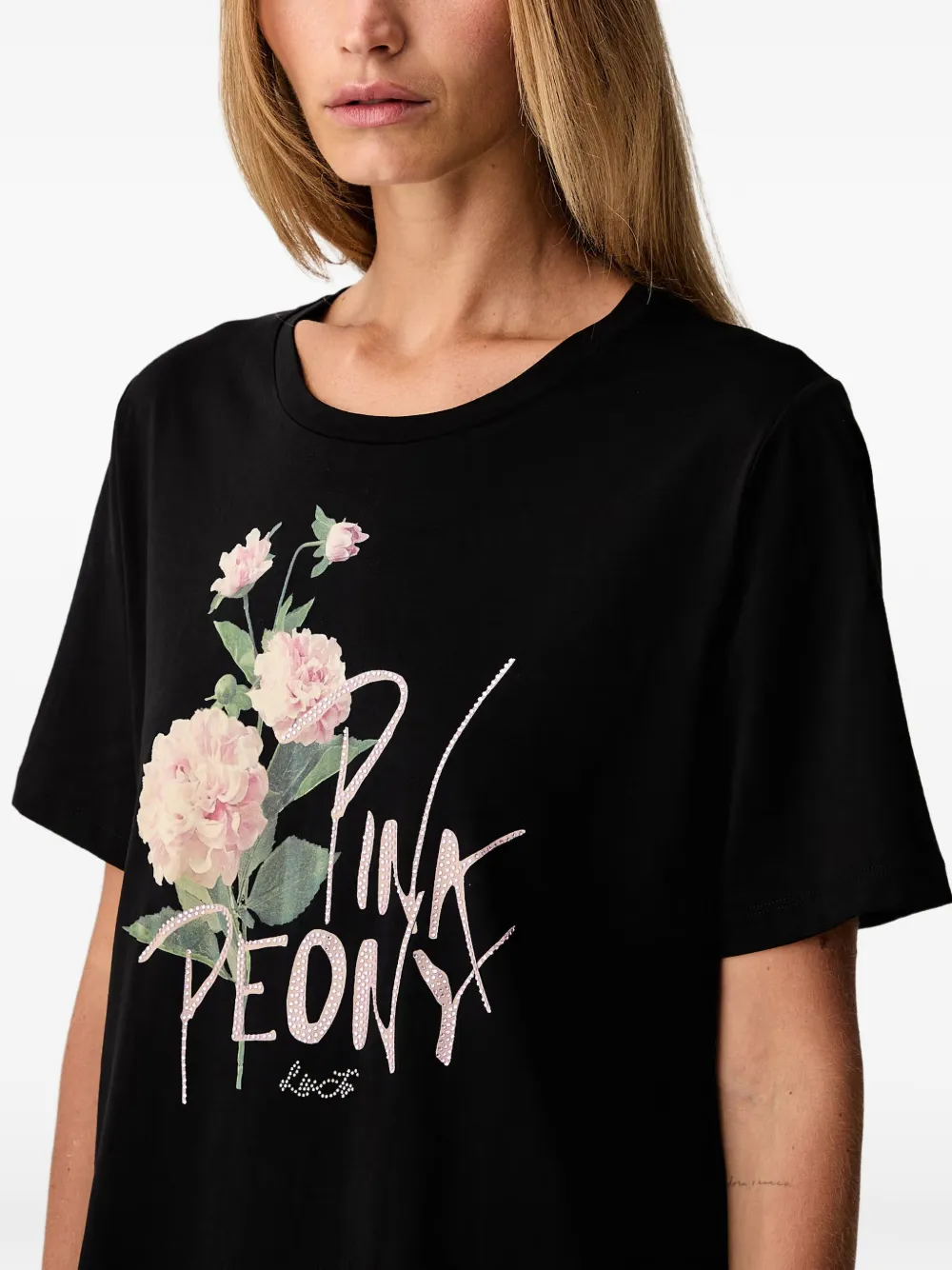 LIU JO T-shirt met bloemenprint Zwart