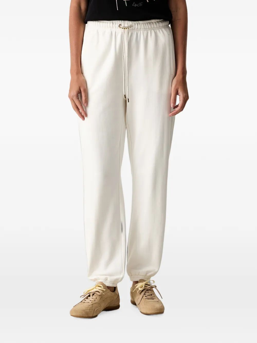 LIU JO logo-embroidered drawstring track pants - Bianco