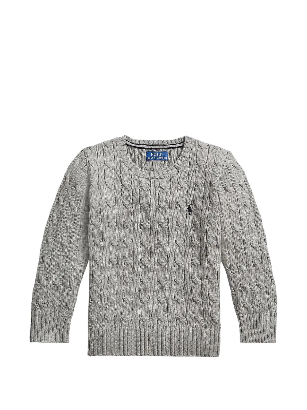 POLO RALPH LAUREN KIDS cable-knit cotton jumper - Grigio