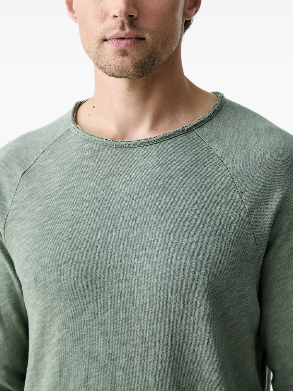 American Vintage Gerafeld T-shirt met raglan mouwen Groen