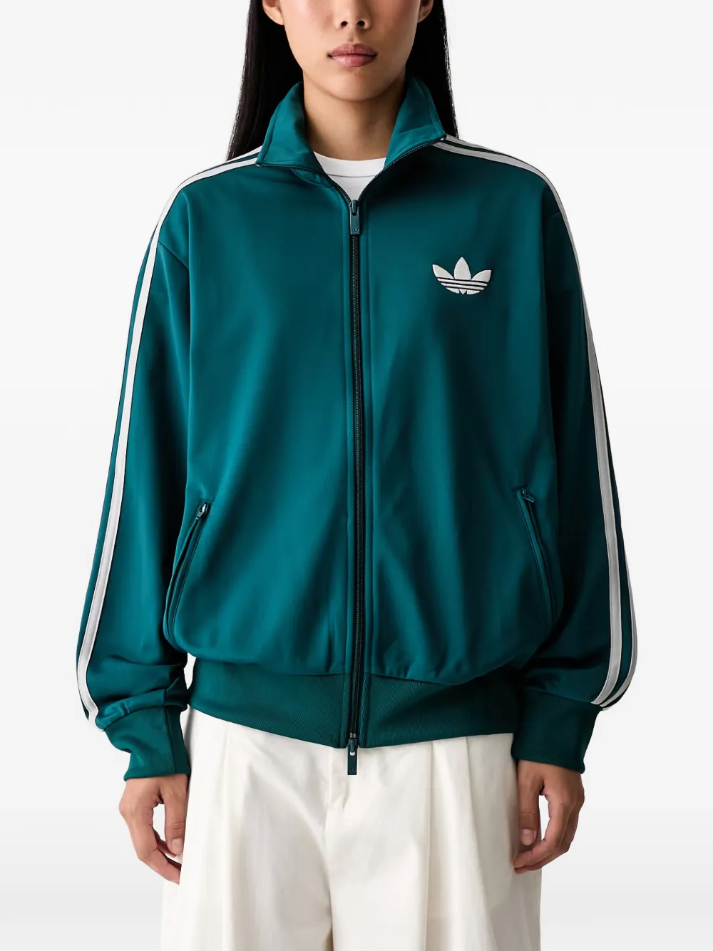 Adidas high-rise barrel-leg denim pants Zwart
