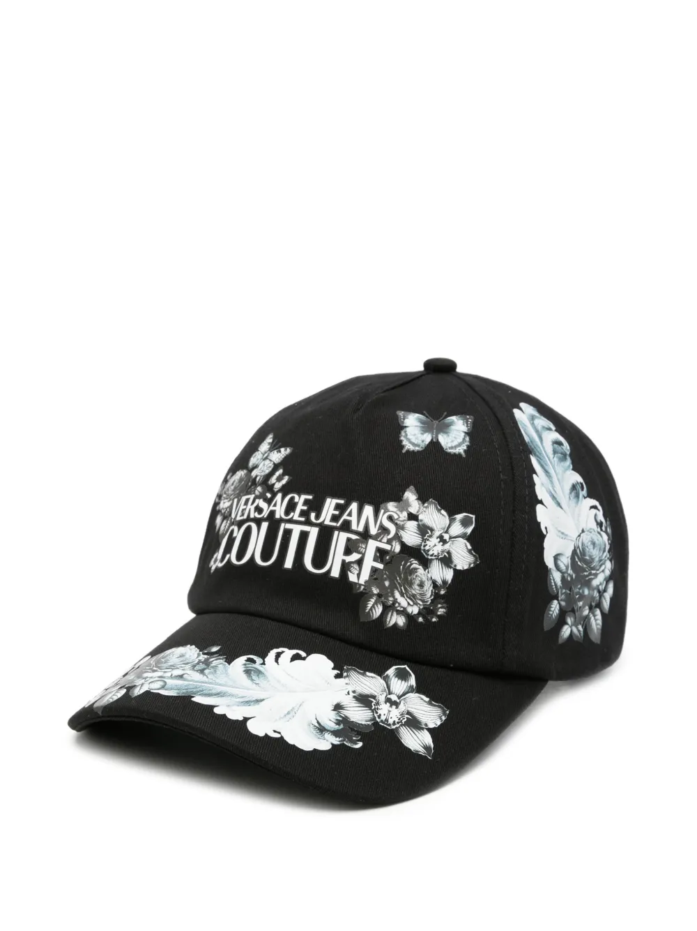 Versace Jeans Couture logo-print floral-print baseball cap - Nero