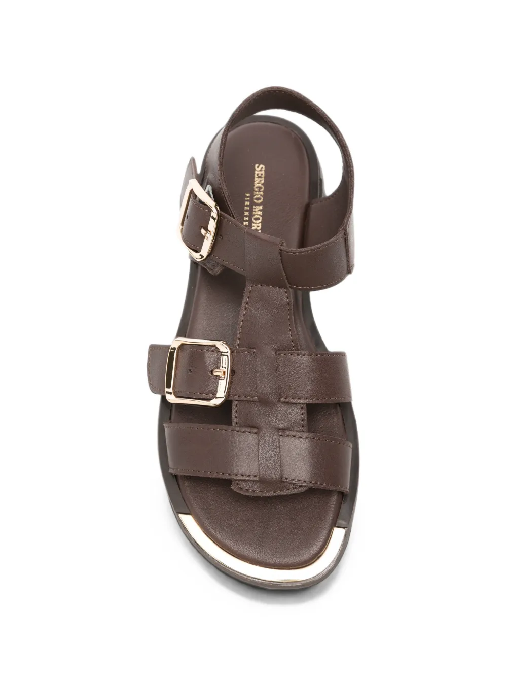 SERGIO MORETTI FIRENZE Leren sandalen met gesp Bruin