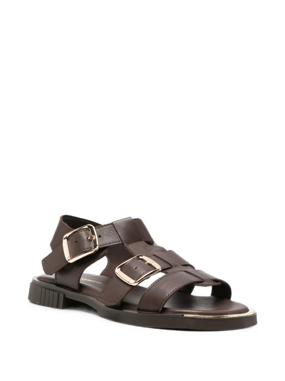 SERGIO MORETTI FIRENZE Leren sandalen met gesp Bruin