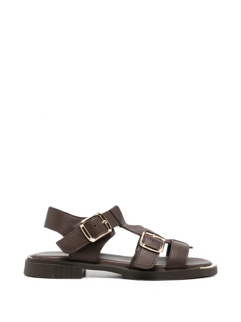 SERGIO MORETTI FIRENZE Leren sandalen met gesp Bruin