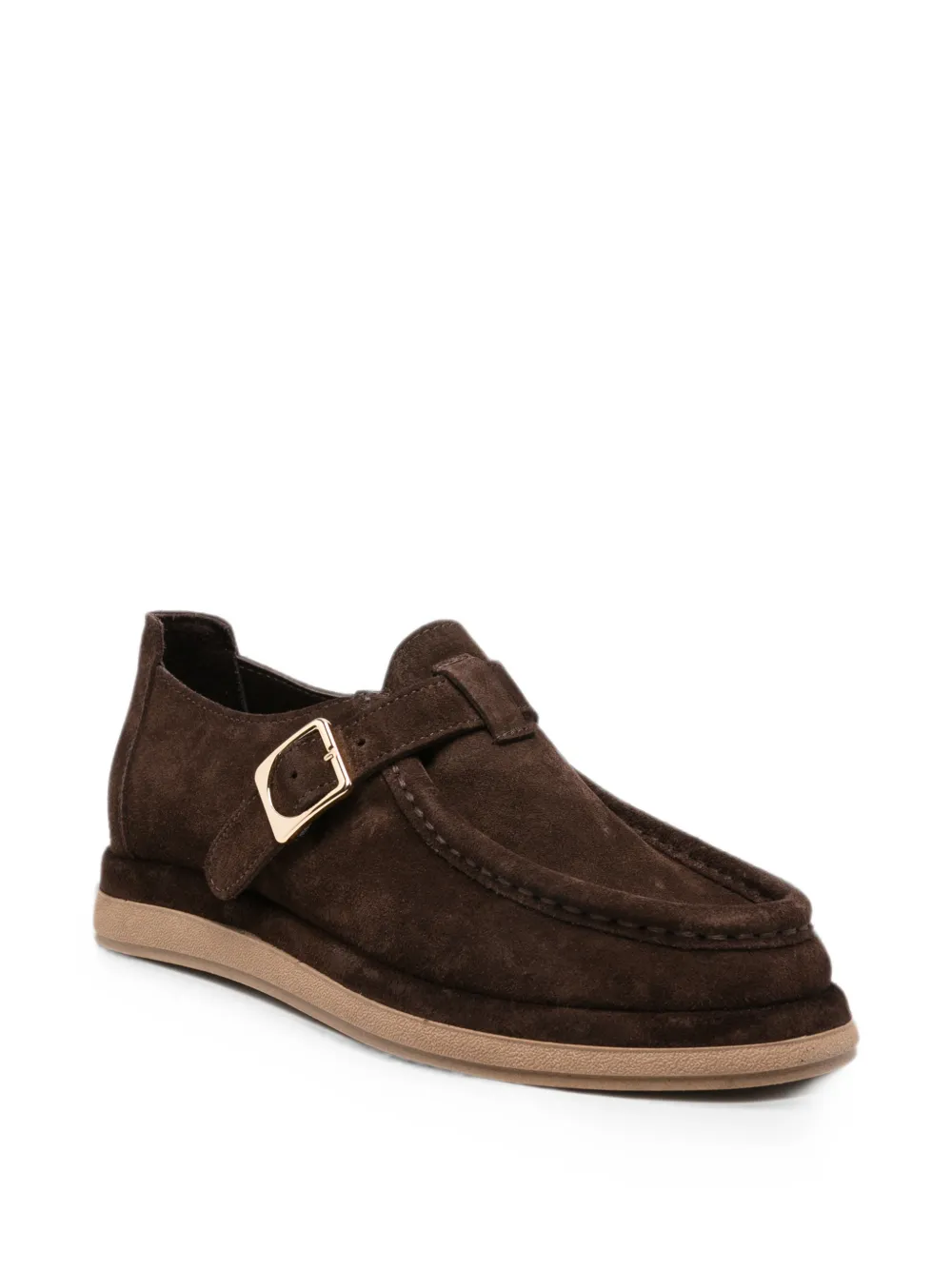SERGIO MORETTI FIRENZE buckle-fastening suede loafers Bruin
