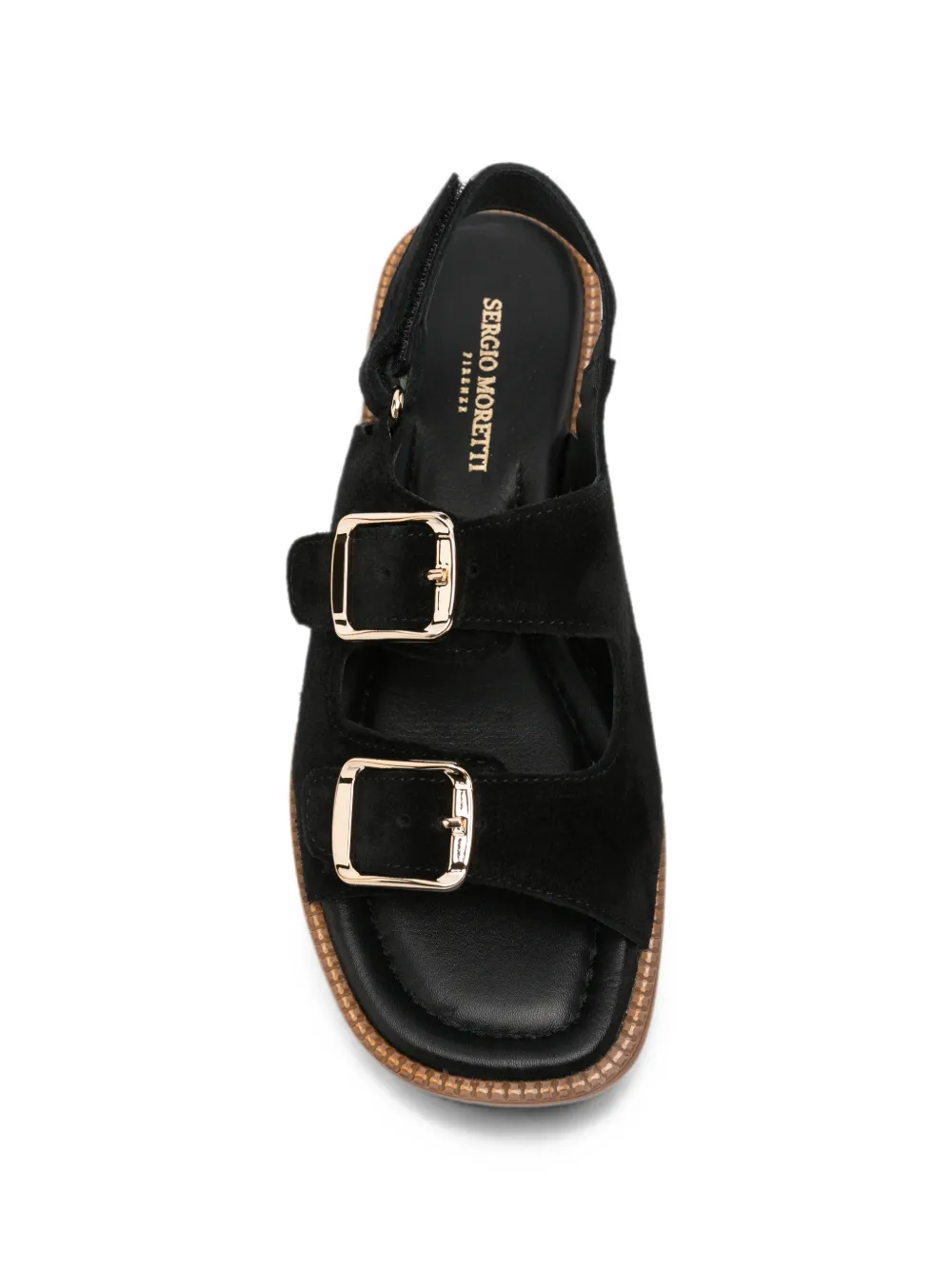 SERGIO MORETTI FIRENZE buckle-fastening slingback sandals Zwart