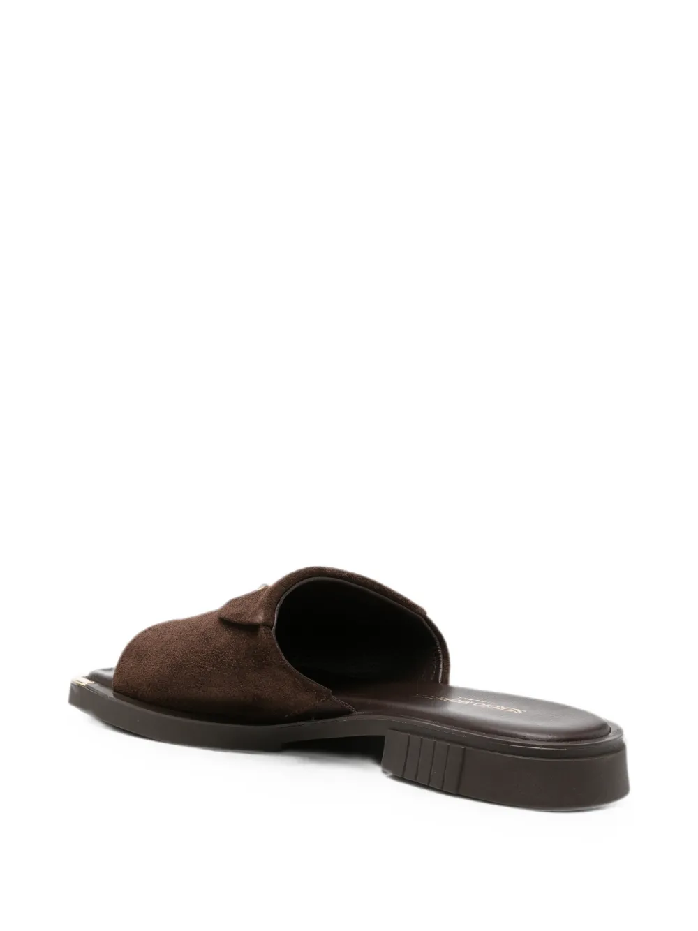 SERGIO MORETTI FIRENZE logo-plaque suede sandals Bruin