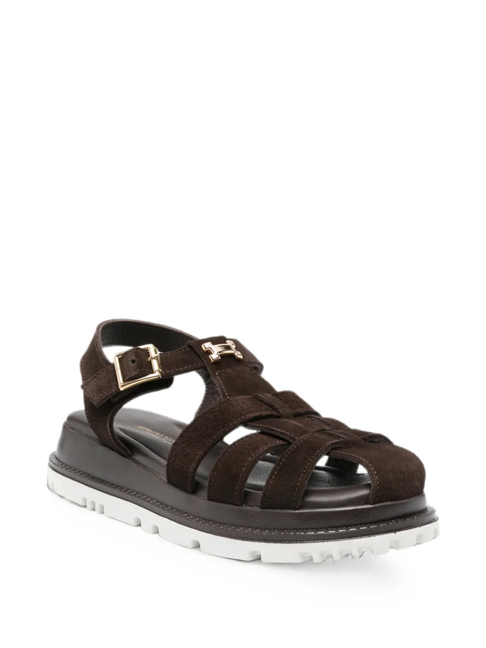 SERGIO MORETTI FIRENZE buckle-fastening caged sandals Bruin