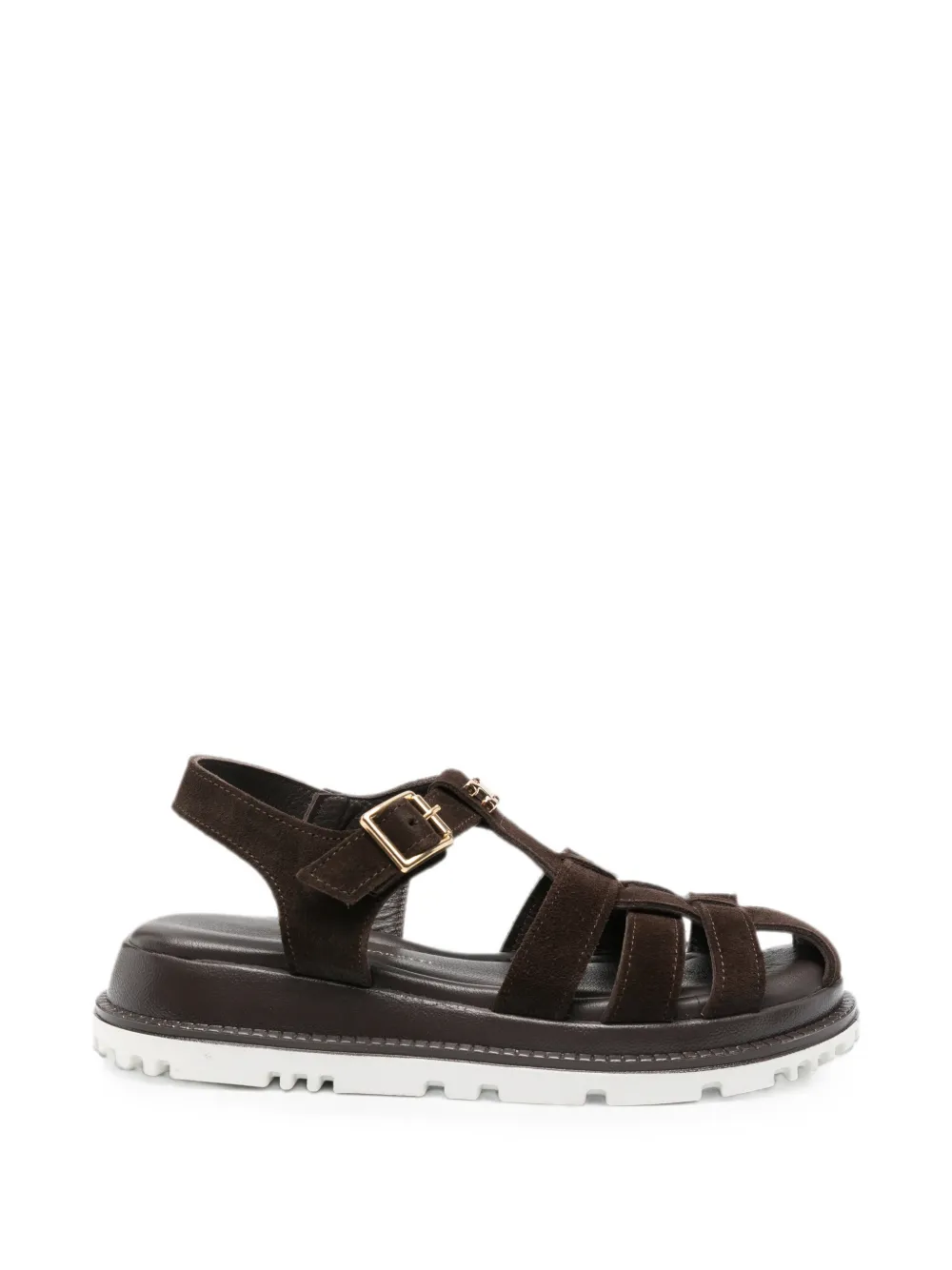 SERGIO MORETTI FIRENZE buckle-fastening caged sandals - Marrone
