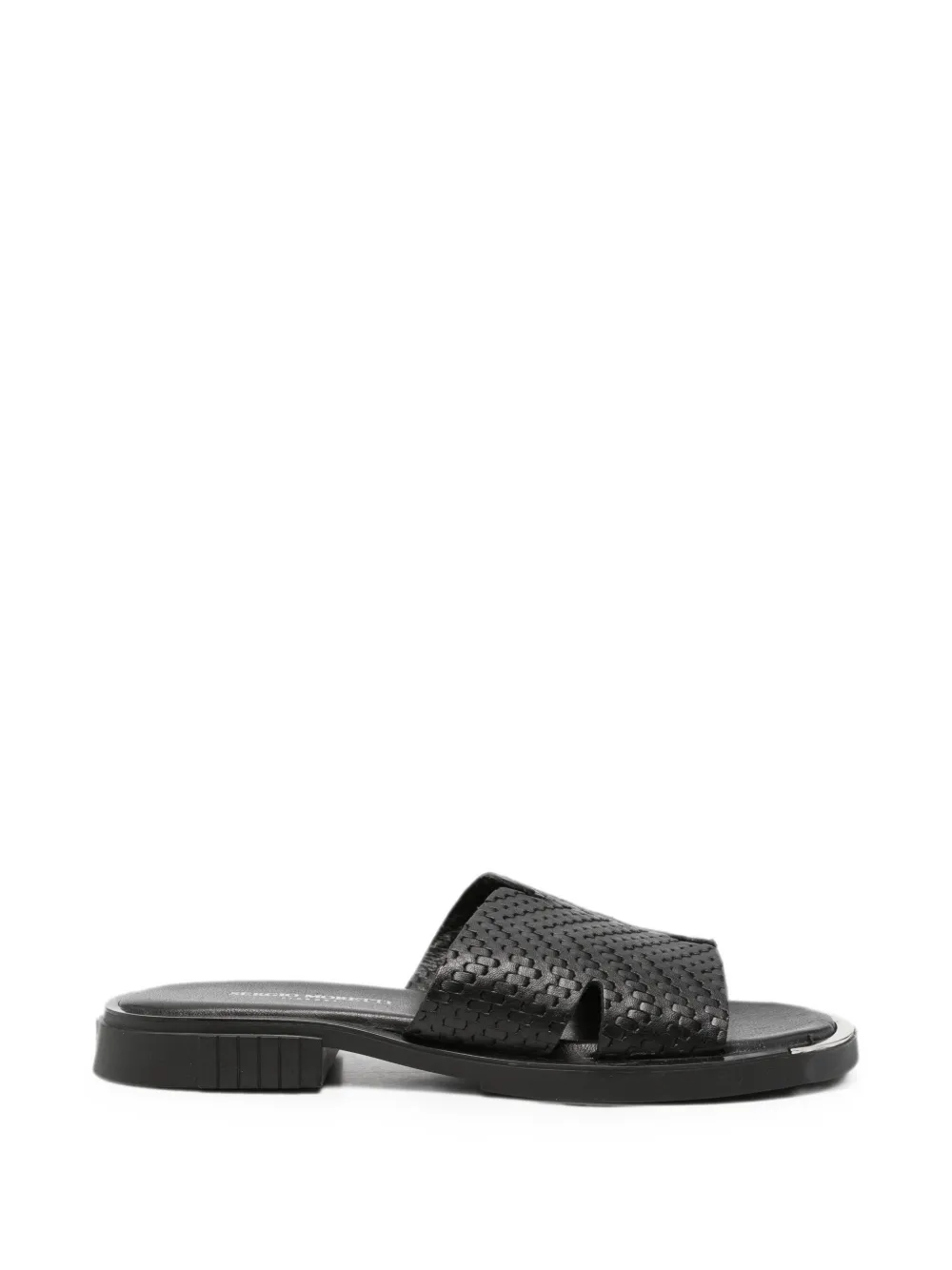 SERGIO MORETTI FIRENZE woven leather sandals - Nero