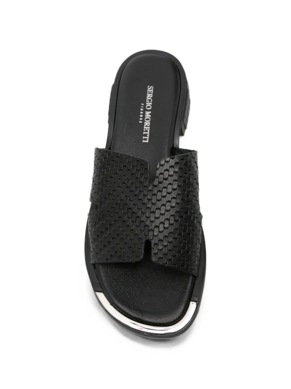 SERGIO MORETTI FIRENZE woven leather sandals Zwart
