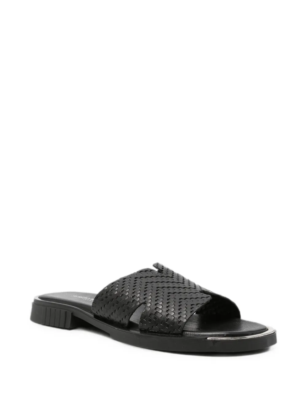 SERGIO MORETTI FIRENZE woven leather sandals Zwart