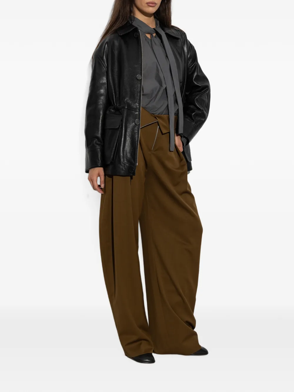 Arma Maeve oversized jack met knopen Zwart