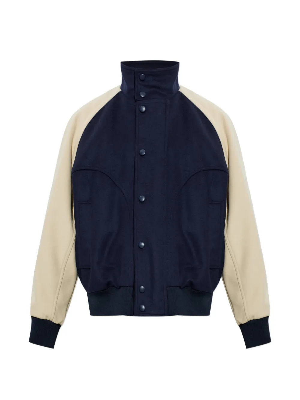 Balmain logo-embroidered colour-block bomber jacket - Blau