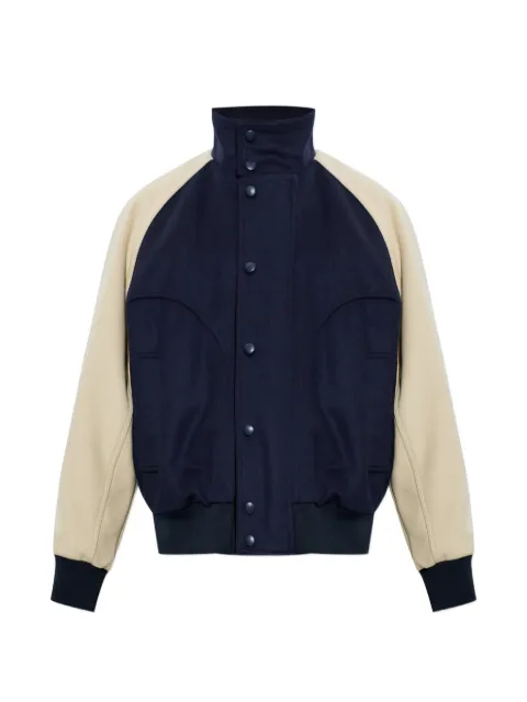 Balmain logo-embroidered colour-block bomber jacket