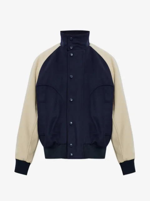Balmain logo-embroidered colour-block bomber jacket