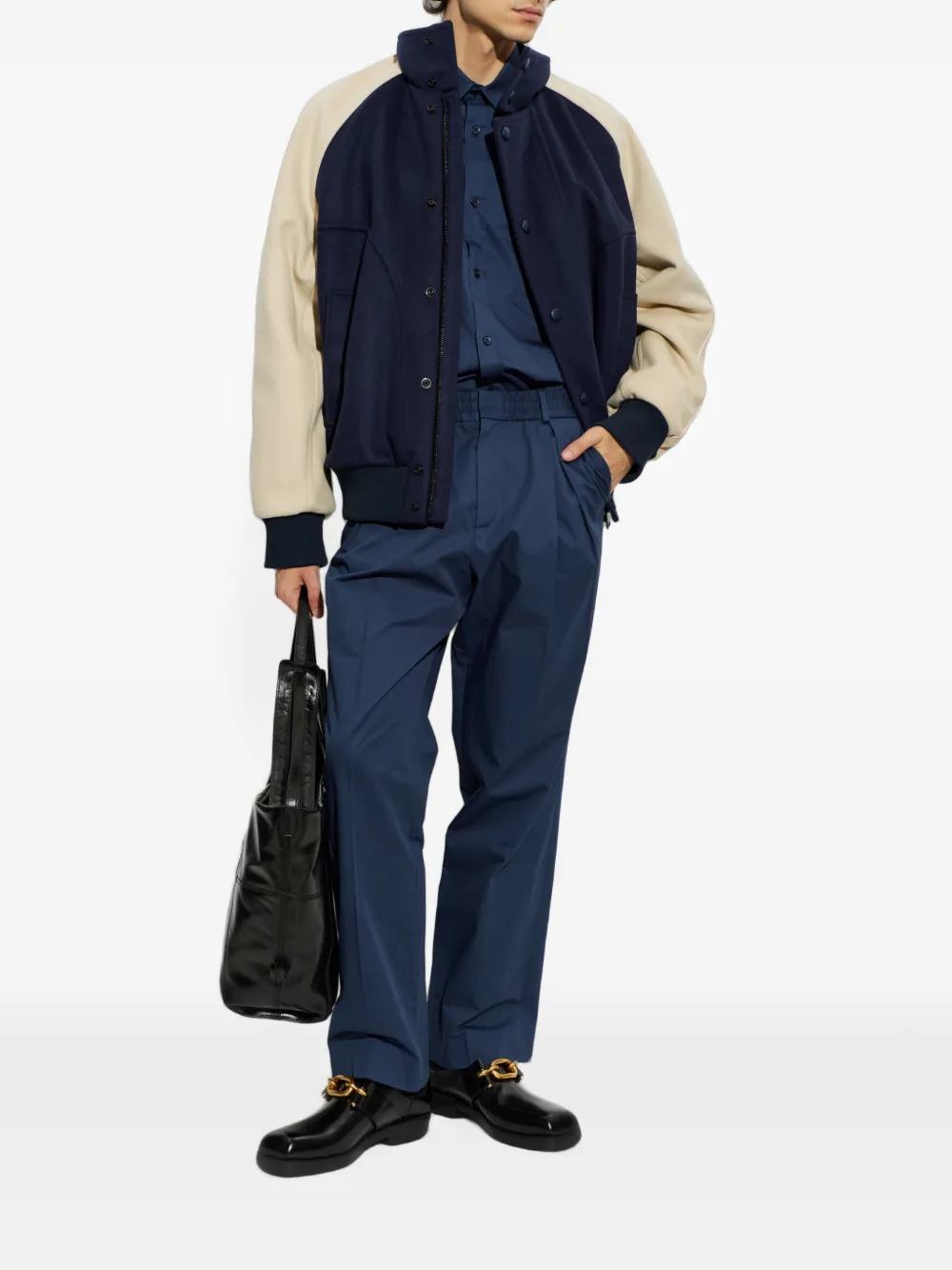 Balmain Bomberjack met geborduurd logo Blauw