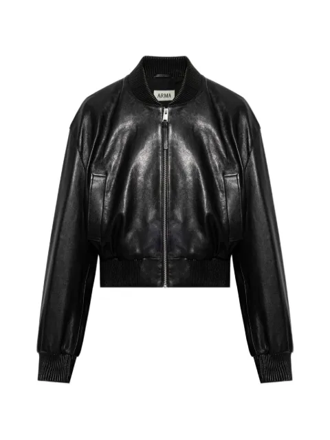 Arma Hannan ribbed-trim leather bomber jacket