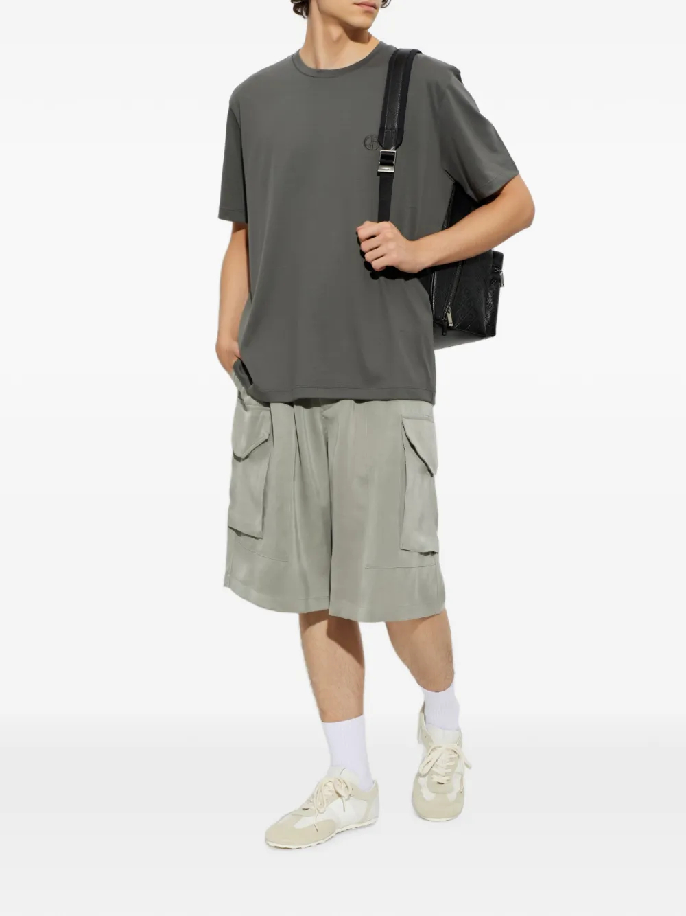 Giorgio Armani T-shirt met geborduurd logo Grijs