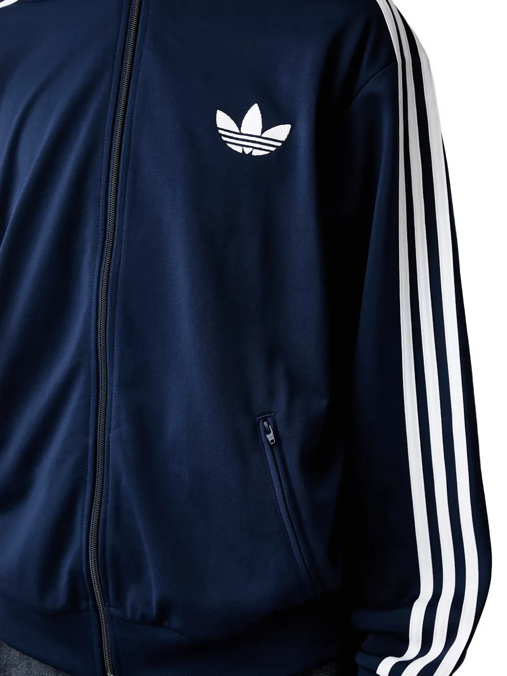 adidas Firebird logo-embroidered striped sweater Blauw