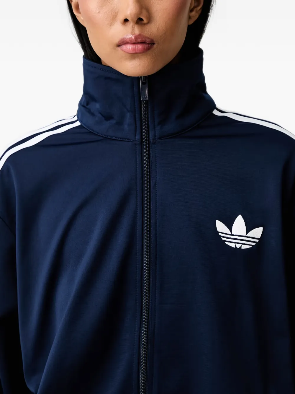adidas Firebird logo-embroidered striped sweater Blauw
