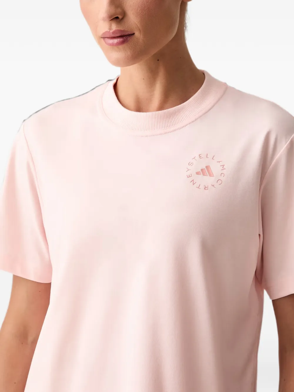 adidas by Stella McCartney T-shirt met logoprint Roze