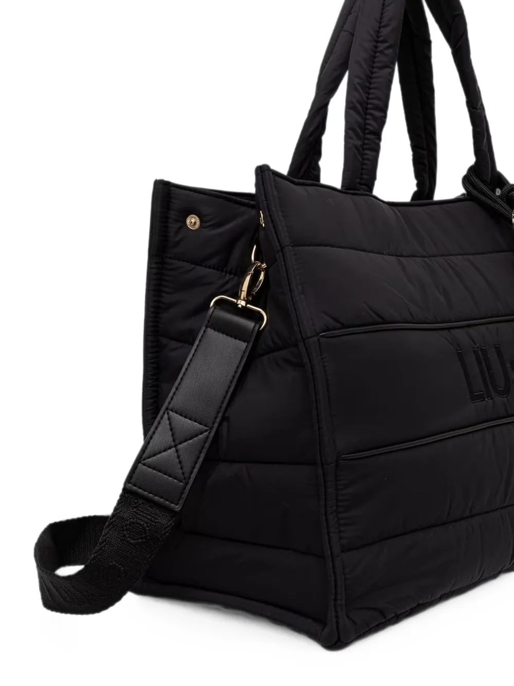 LIU JO Grote gewatteerde nylon shopper Zwart