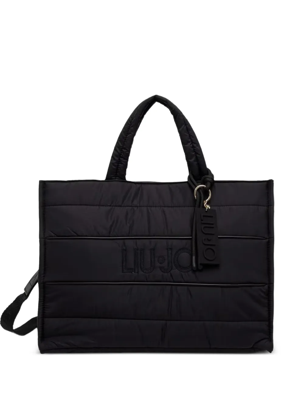 LIU JO large padded nylon tote bag - Nero