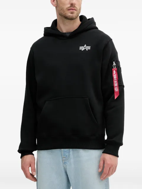Alpha Industries logo-print zip-pocket hoodie