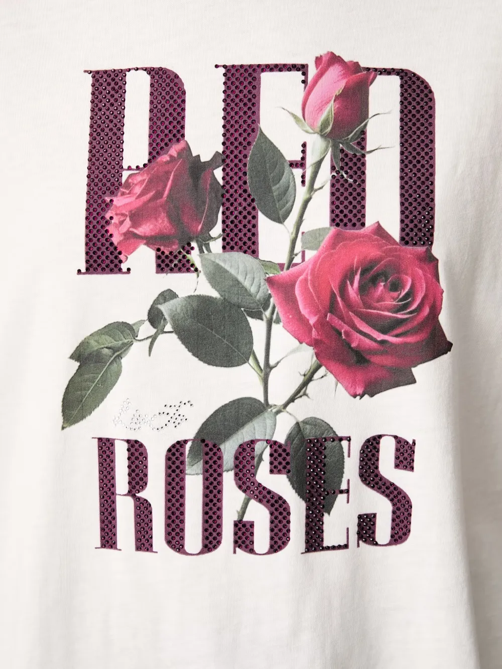 LIU JO T-shirt verfraaid met stras en roosprint Wit