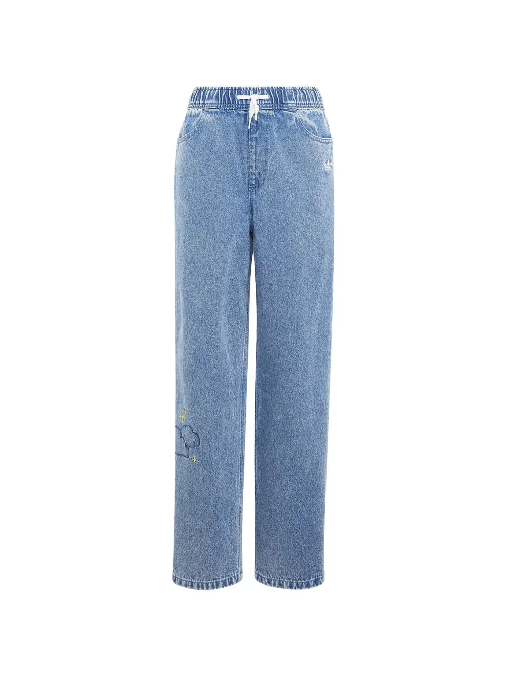 adidas Kids embroidered drawstring jeans - Blu