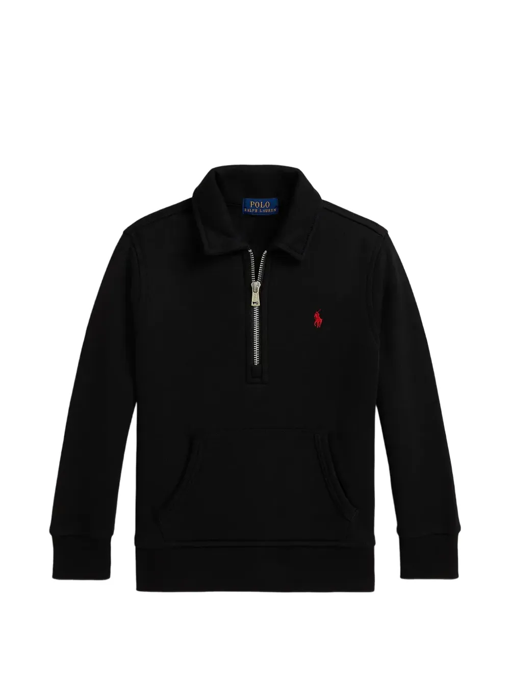 POLO RALPH LAUREN KIDS quarter-zip logo-embroidered sweater - Nero