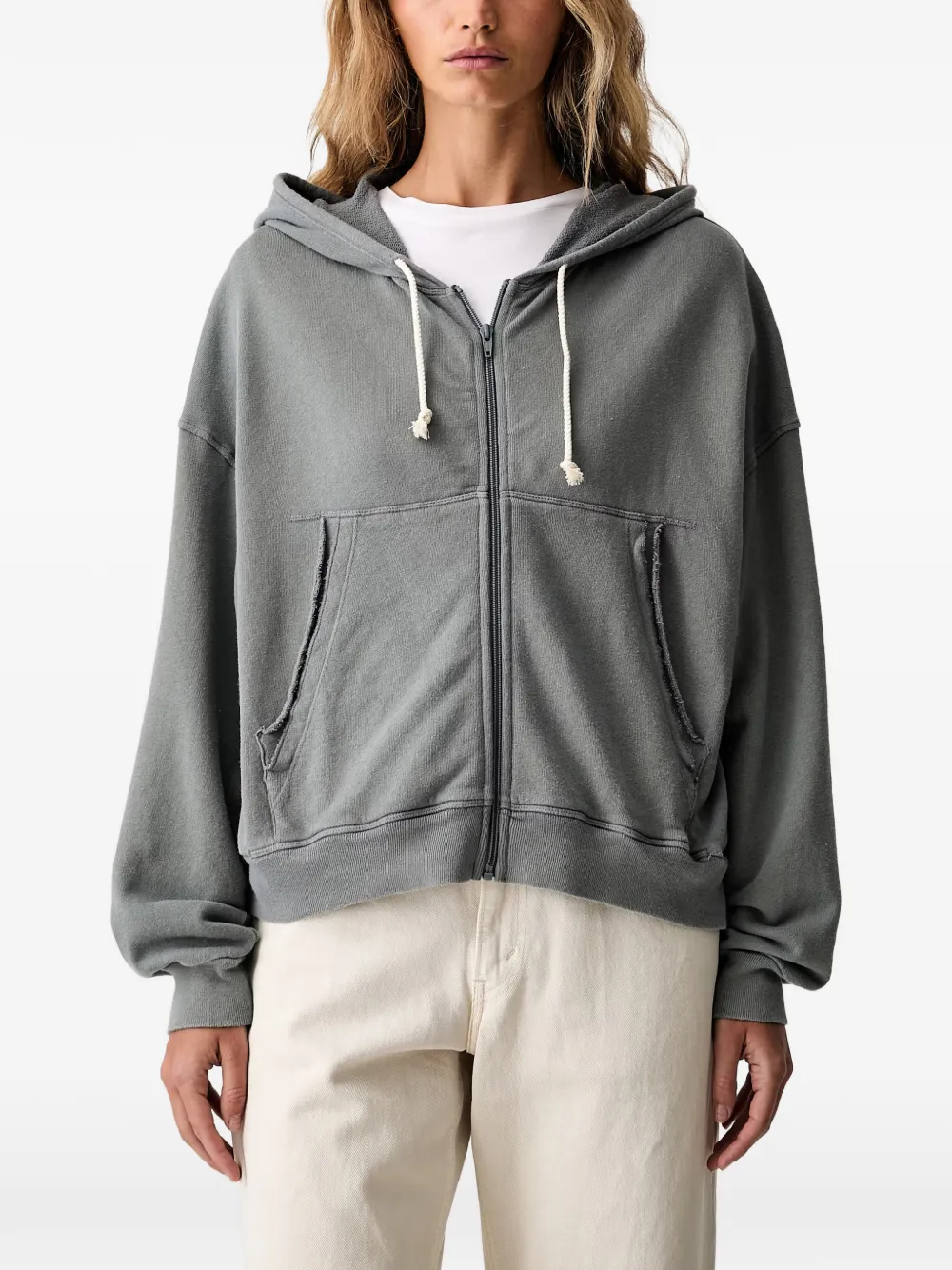 American Vintage zip-up drawstring hoodie